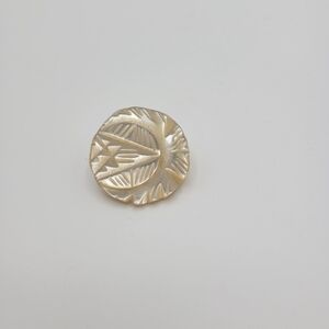 Vintage Elegant Mother of Pearl Bethlehem Shiny Etched Brooch